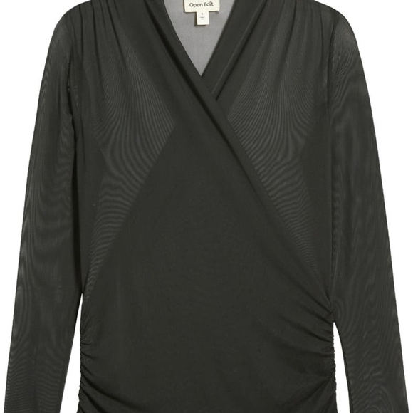 Elegant Black Wrap Top - Picture 5 of 7